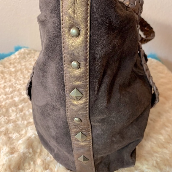 Donald J Pliner Expresso Sport Suede Ant Metallic Shoulder Purse - Picture 3 of 14